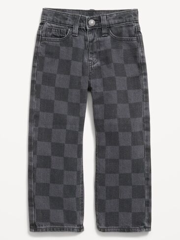 Old Navy Baggy Jeans for Toddler Boys - Black Check in Kuwait