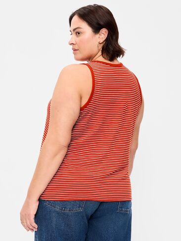 Old Navy Luxe High-Neck Tank Top - Red Stripe in Kuwait