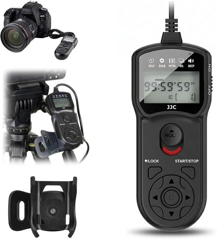 JJC Timer Remote Control Shutter Release for Canon EOS R3 R5C R5 C 6D 7D Mark II, 5D Mark IV III II 5Ds 5DsR, 1DX Mark II, 1Ds Mark III II, 1D Mark IV III II, 1DC 50D 40D 30D as Canon RS-80E3 TC-80N3 in Saudi Arabia