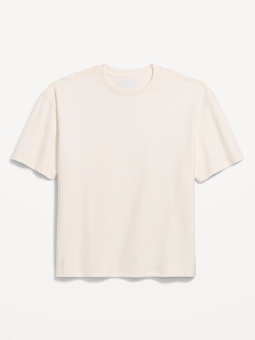 Old Navy Oversized Heavyweight Garment-Washed T-Shirt - Sea Salt in Kuwait