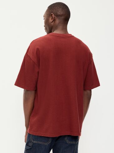 Old Navy Oversized Heavyweight Garment-Washed T-Shirt - Emberglow in Kuwait