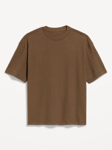 Old Navy Oversized Heavyweight Garment-Washed T-Shirt - Dark Walnut Brown in Kuwait