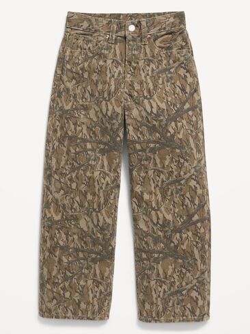 Old Navy Super Baggy Jeans for Boys - Green Tree Camo in Kuwait