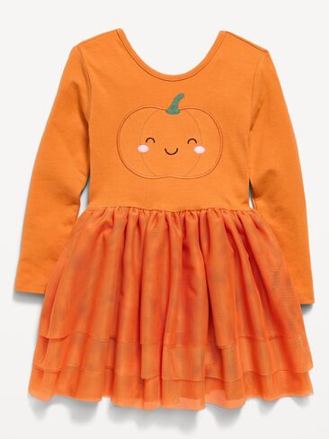 Old Navy Long-Sleeve Halloween Tutu Dress for Toddler Girls - Pumpkin in Kuwait
