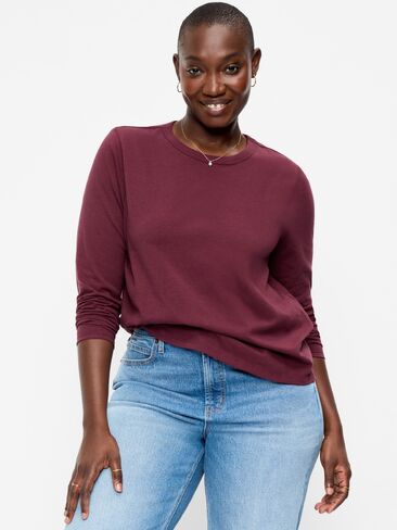 Old Navy EveryWear Long-Sleeve T-Shirt - Red Lacquer in Kuwait