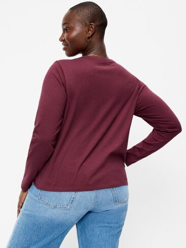 Old Navy EveryWear Long-Sleeve T-Shirt - Red Lacquer in Kuwait