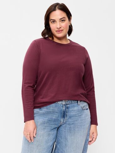 Old Navy EveryWear Long-Sleeve T-Shirt - Red Lacquer in Kuwait