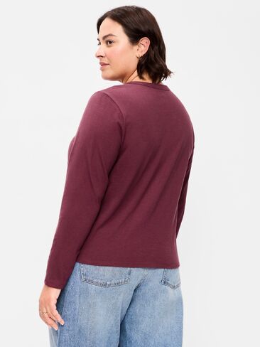 Old Navy EveryWear Long-Sleeve T-Shirt - Red Lacquer in Kuwait