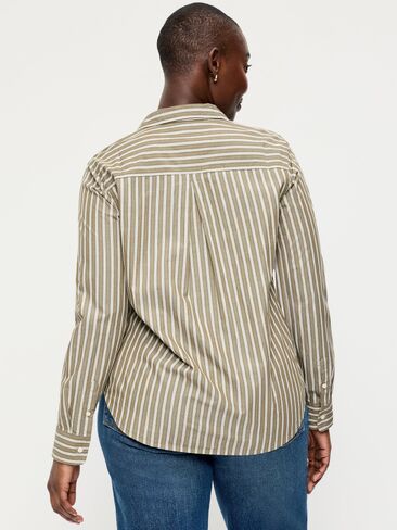 Old Navy Classic Button-Down Shirt - Neutral Stripe in Kuwait