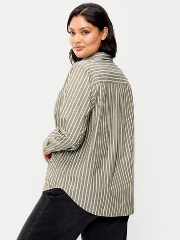 Old Navy Classic Button-Down Shirt - Neutral Stripe in Kuwait