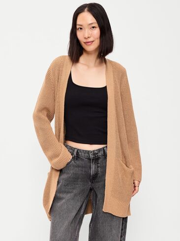 Old Navy Longline Open-Front Wrap - Heather Camel in Kuwait