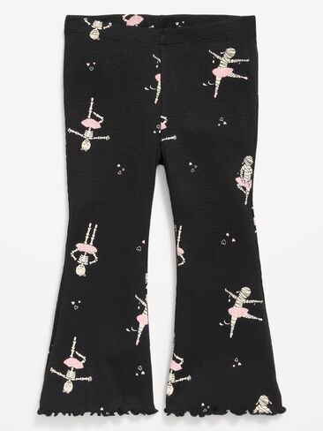 Old Navy Ribbed Flared Leggings for Toddler Girls - Black Skeleton in Kuwait