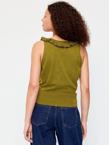 Old Navy SoSoft Cotton Tie-Front Pointelle Tank Top - Mysterious Fern in Kuwait