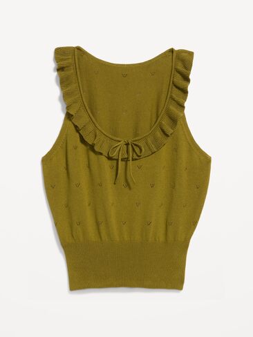 Old Navy SoSoft Cotton Tie-Front Pointelle Tank Top - Mysterious Fern in Kuwait
