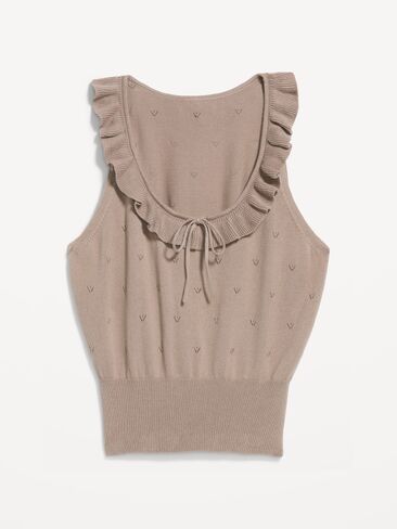 Old Navy SoSoft Cotton Tie-Front Pointelle Tank Top - Chocolate Malt in Kuwait