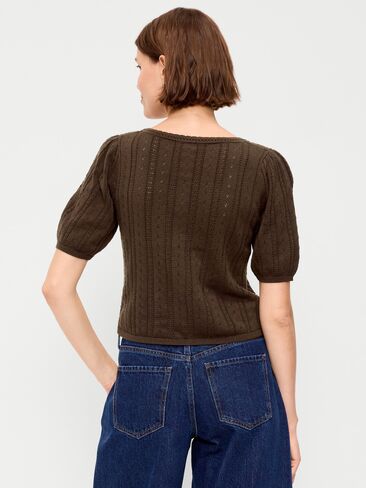 Old Navy Seaside Cotton Short-Sleeve Button-Down Sweater - Earthen in Kuwait