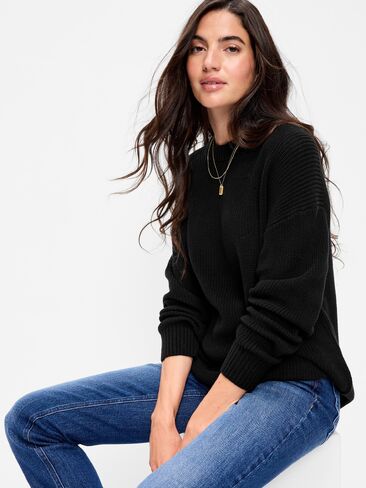 Old Navy Seaside Cotton Shaker Tunic Sweater - Black Jack in Kuwait