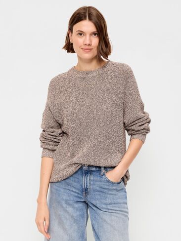 Old Navy Seaside Cotton Shaker Tunic Sweater - Brown Marl in Kuwait