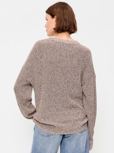Old Navy Seaside Cotton Shaker Tunic Sweater - Brown Marl in Kuwait
