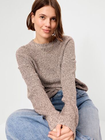 Old Navy Seaside Cotton Shaker Tunic Sweater - Brown Marl in Kuwait