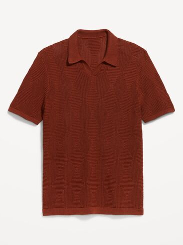 Old Navy Mixed-Stitch Polo Sweater - Russet Brown in Kuwait
