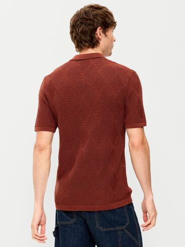 Old Navy Mixed-Stitch Polo Sweater - Russet Brown in Kuwait
