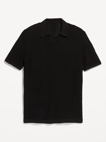 Old Navy Mixed-Stitch Polo Sweater - Black Jack in Kuwait