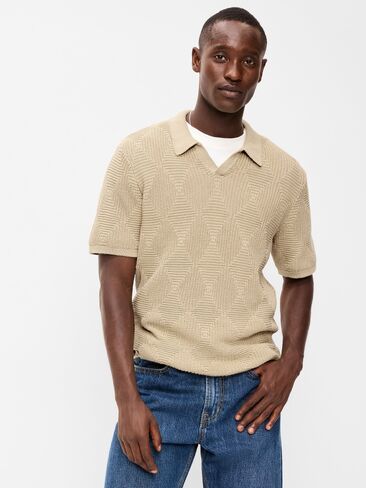 Old Navy Mixed-Stitch Polo Sweater - A Stone's Throw in Kuwait