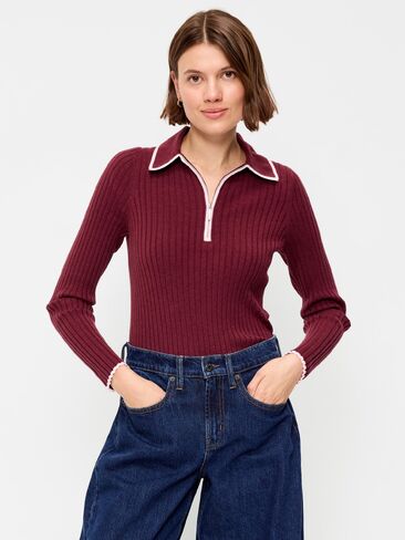 Old Navy Long-Sleeve Half-Zip Top - Red Lacquer in Kuwait