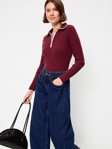 Old Navy Long-Sleeve Half-Zip Top - Red Lacquer in Kuwait