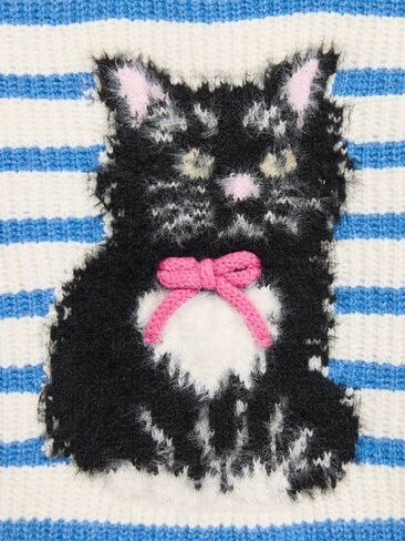 Old Navy SoSoft Long-Sleeve Graphic Sweater for Toddler Girls - Black Cat in Kuwait