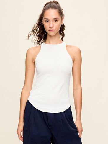 Old Navy CloudLite High-Neck Racerback Tank Top - Magnolia in Kuwait