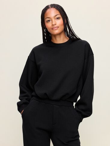Old Navy Bounce Fleece Bubble-Hem Sweatshirt - Black Jack in Kuwait