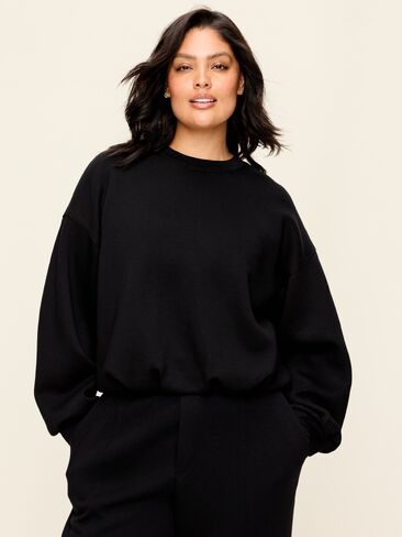 Old Navy Bounce Fleece Bubble-Hem Sweatshirt - Black Jack in Kuwait