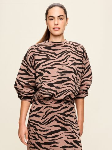 Old Navy Bounce Fleece Bubble-Hem Sweatshirt - Animal Print in Kuwait