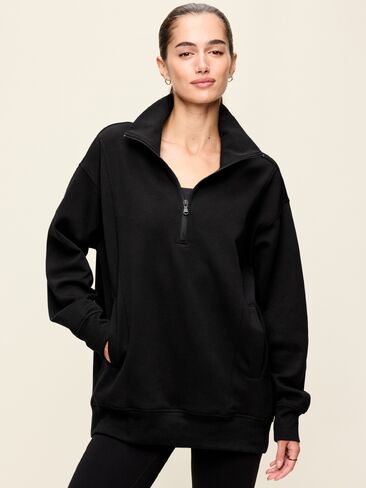Old Navy Dynamic Fleece Half-Zip Tunic Sweatshirt - Black Jack in Kuwait
