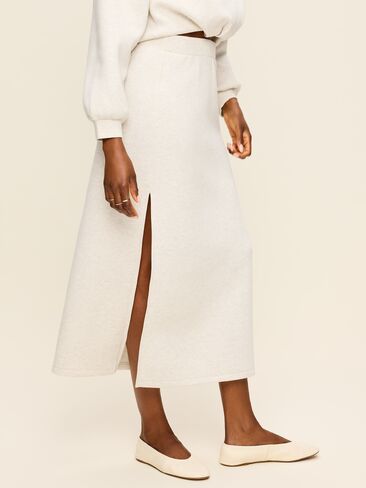 Old Navy High-Waisted Bounce Fleece Maxi Skirt - Oatmeal Heather in Kuwait