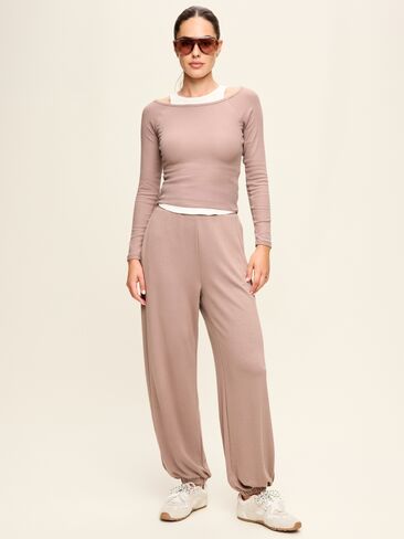 Old Navy Oversized Bounce Fleece Bubble Jogger Sweatpants - Mocha in Kuwait