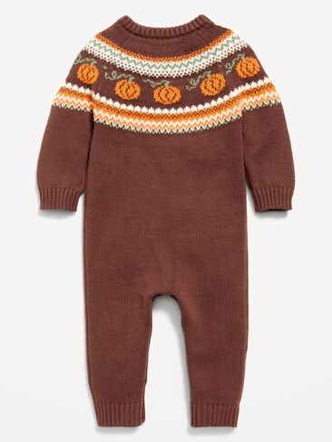 Old Navy Long-Sleeve Sweater-Knit One-Piece for Baby - Pumpkin Puree in Kuwait