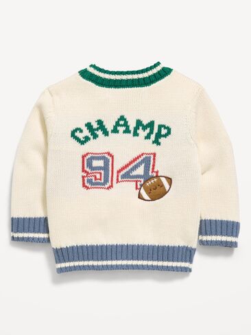 Old Navy SoSoft Embroidered Cardigan Sweater for Baby - Football Champ in Kuwait