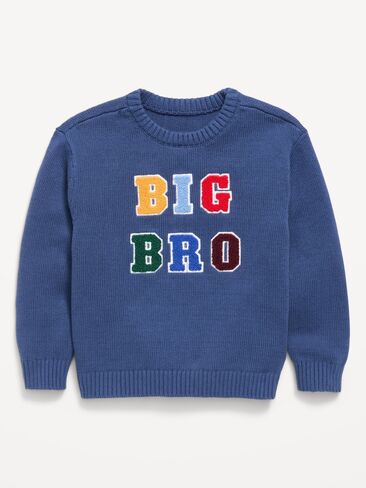 Old Navy Oversized Long-Sleeve Graphic Sweater for Toddler Boys - Pacific Blue in Kuwait