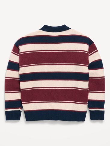 Old Navy SoSoft Oversized Collared Striped Sweater for Boys - Clove in Kuwait