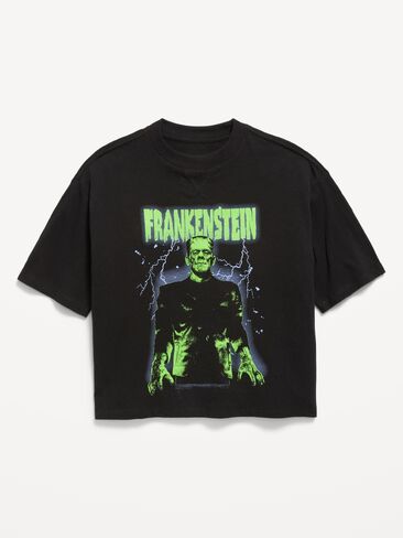 Old Navy Frankenstein™ Oversized Gender-Neutral Graphic T-Shirt for Kids - Black Jack in Kuwait