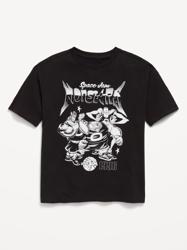 Old Navy Space Jam™ Oversized Gender-Neutral Graphic T-Shirt for Kids - Black Jack in Kuwait