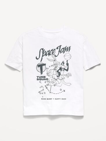 Old Navy Space Jam™ Oversized Gender-Neutral Graphic T-Shirt for Kids - White Lilies in Kuwait