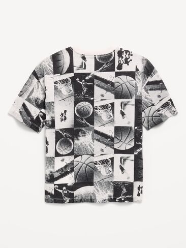 Old Navy Oversized Short-Sleeve Graphic T-Shirt for Boys - TV Basketball in Kuwait