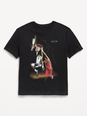 Old Navy Short-Sleeve Graphic T-Shirt for Boys - Light Black Heather in Kuwait