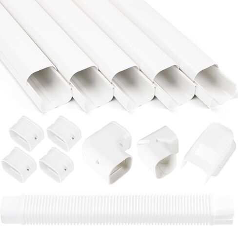 Mini Split Line Set Cover Kit 3"W 10Ft Air Conditioners Decorative PVC Slim Line Cover for Central AC & Heat Pumps Systems Tubing Cover in Saudi Arabia