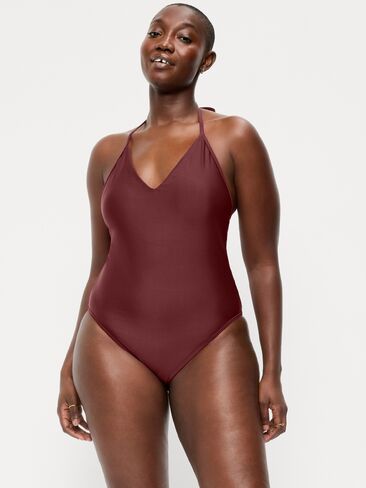 Old Navy V-Neck Halter Swimsuit - Reddy Or Not in Kuwait