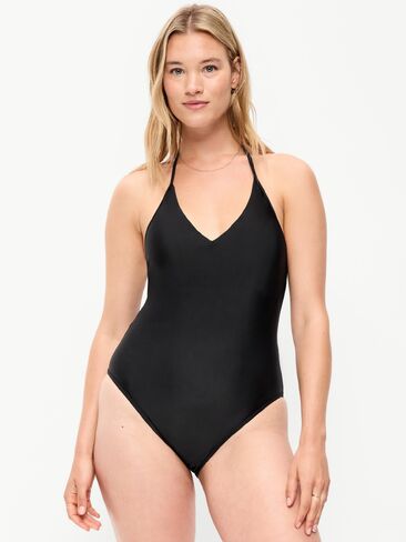 Old Navy V-Neck Halter Swimsuit - Black Jack in Kuwait